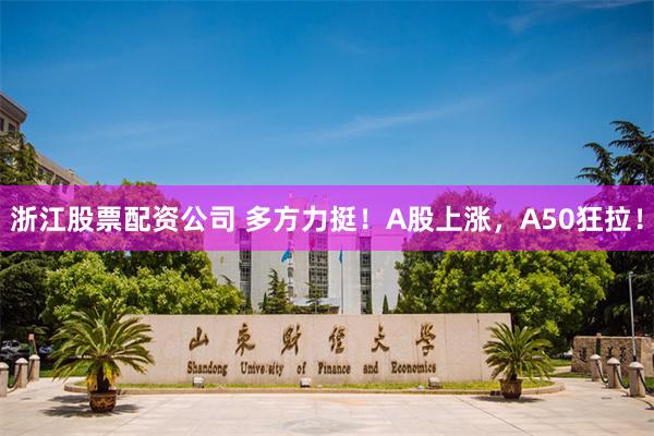 浙江股票配资公司 多方力挺！A股上涨，A50狂拉！