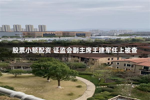 股票小额配资 证监会副主席王建军任上被查
