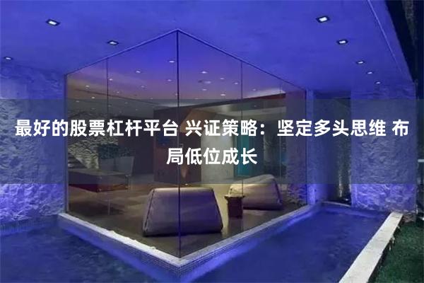 最好的股票杠杆平台 兴证策略：坚定多头思维 布局低位成长